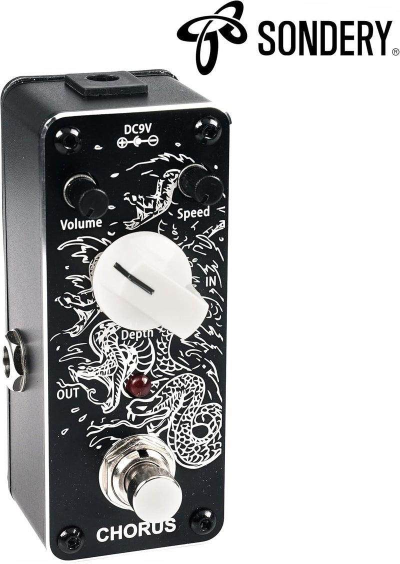Sondery Chorus Pedal for Guitars, Mini Analogue Chorus Effect Pedal True Bypass, Art Series - Image 3